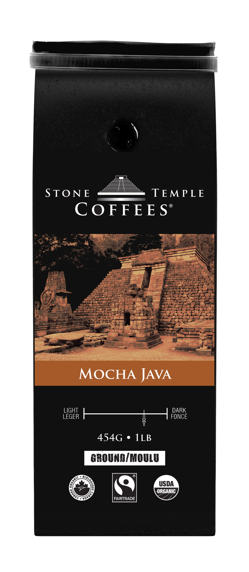 Mocha Java - Ground, Medium Roast, Certified Organic OCIA/ Fairtrade Coffee 1lb/454g