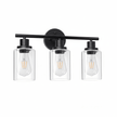 Modern 3-Light Fixture with Clear Shades