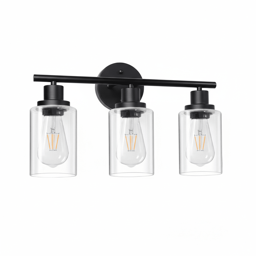 Modern 3-Light Fixture with Clear Shades