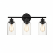 Modern 3-Light Fixture with Clear Shades