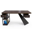 Modern K-Leg Steel Frame Office Desk with 2 Drawers