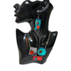 Modern Sculptural Statement Necklace, Grey, Teal & Orange, Handmade Polymer Clay