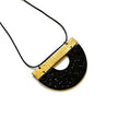 Modern Semi Circle Necklace in Black & Gold