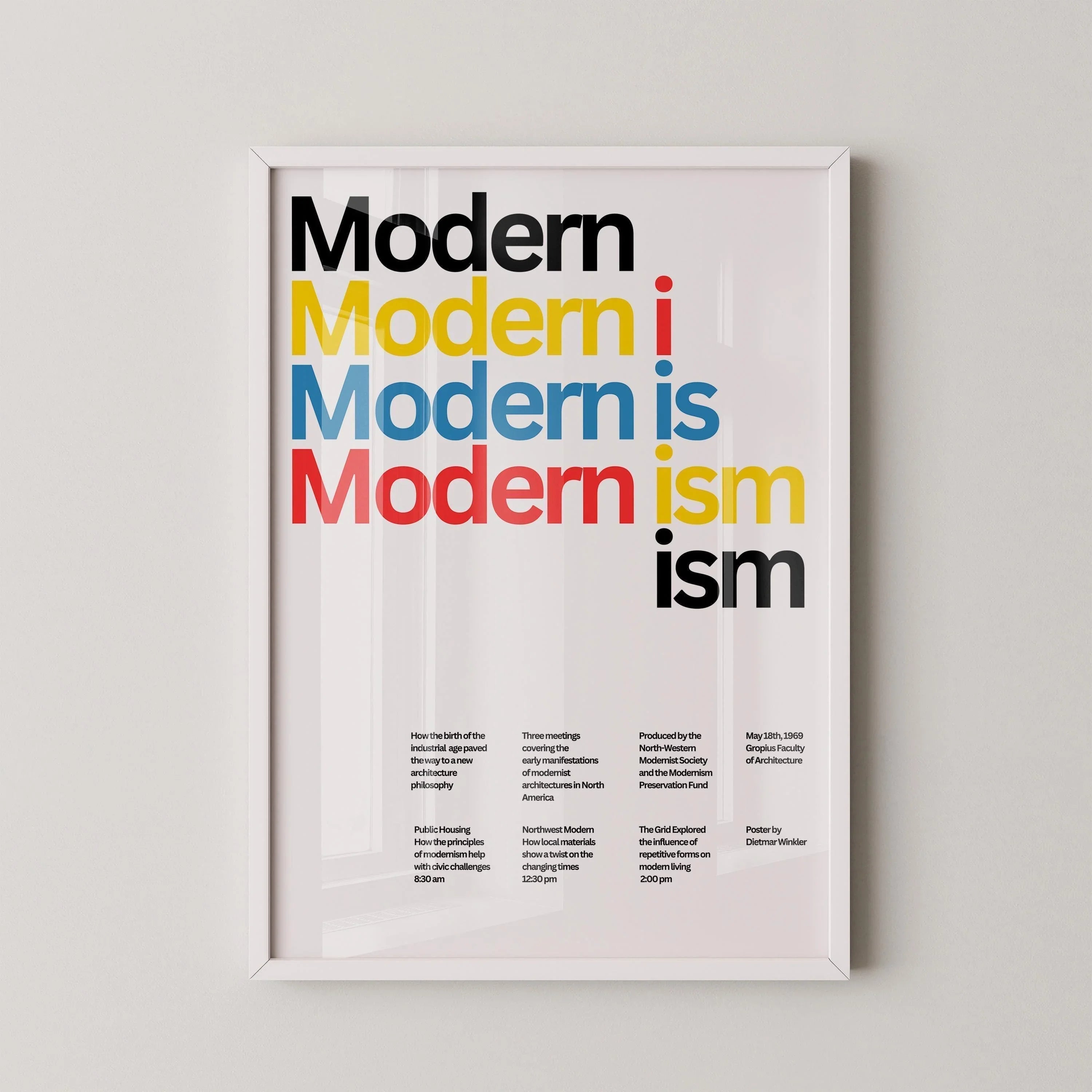 Modernism Typography Art Print: Dietmar Winkler Giclee Poster