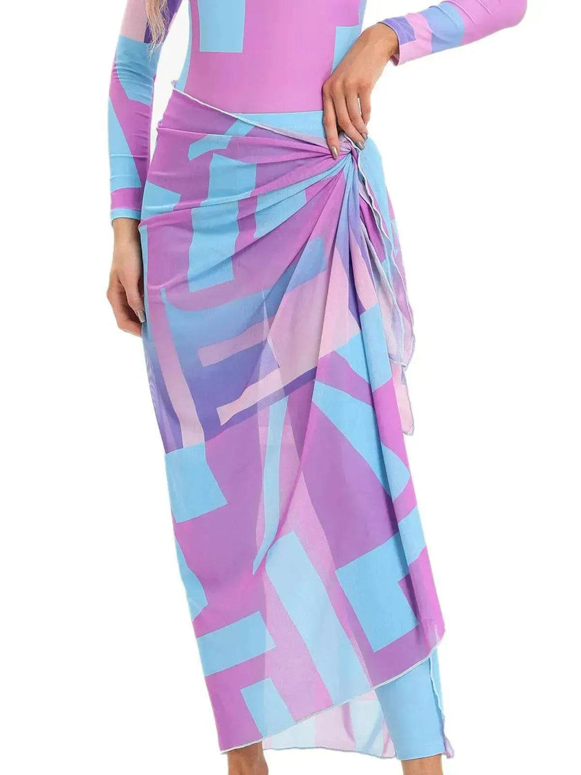 Modest 3 Piece Burkini Swimsuit Set long sleeve
