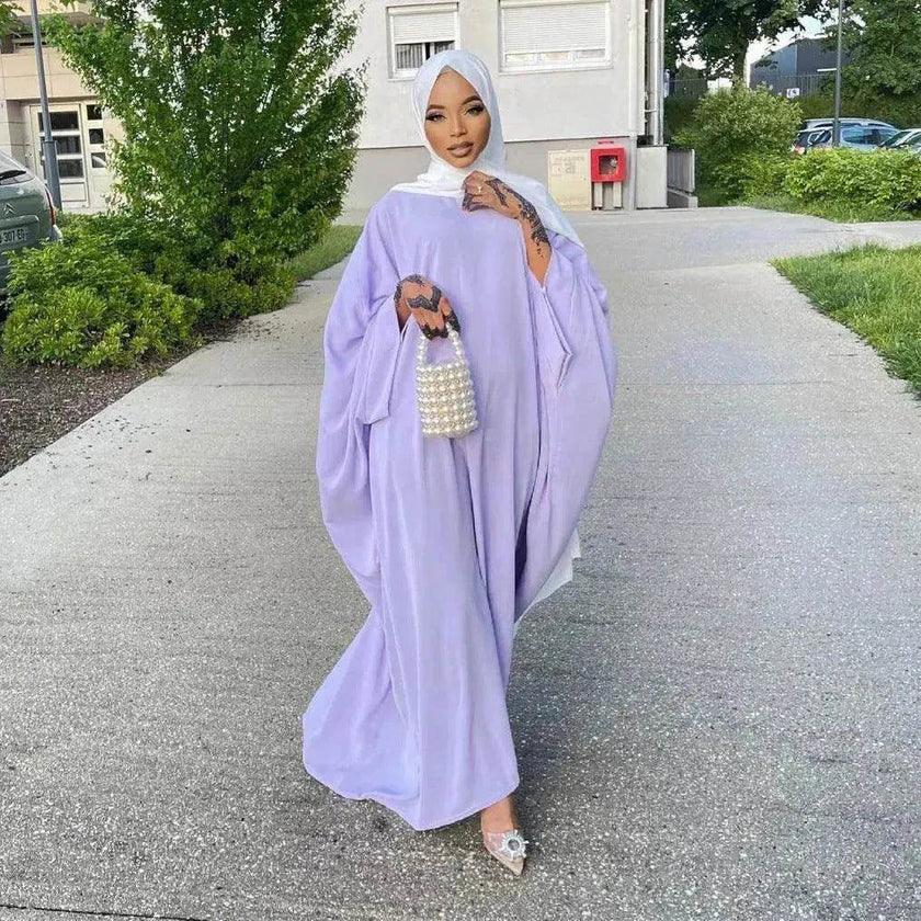 Modest Plain Abaya Dress for Arab Middle East Dubai Turkey Women Casual Everyday Kaftan Abaya