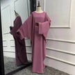 Modest Plain Abaya Dress for Arab Middle East Dubai Turkey Women Casual Everyday Kaftan Abaya