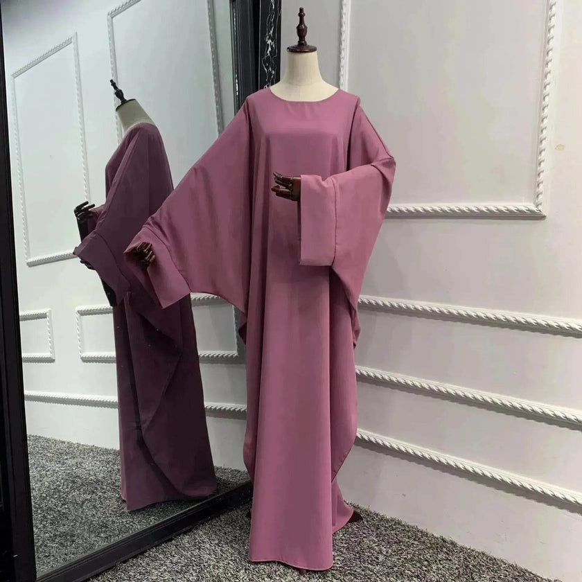 Modest Plain Abaya Dress for Arab Middle East Dubai Turkey Women Casual Everyday Kaftan Abaya