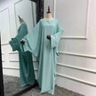 Modest Plain Abaya Dress for Arab Middle East Dubai Turkey Women Casual Everyday Kaftan Abaya