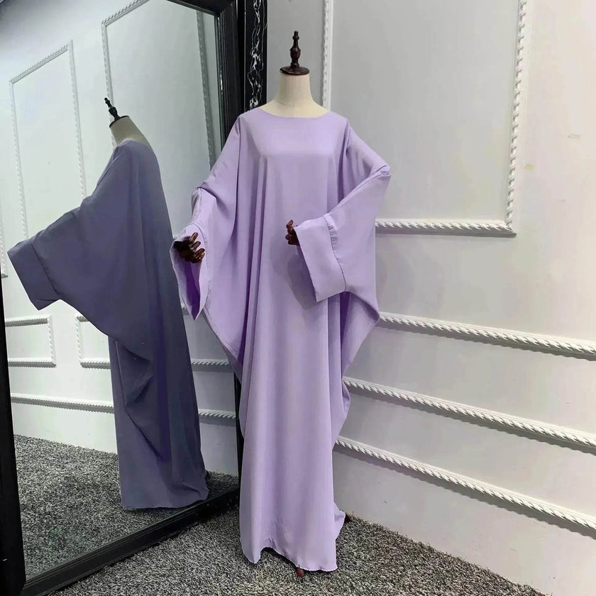 Modest Plain Abaya Dress for Arab Middle East Dubai Turkey Women Casual Everyday Kaftan Abaya