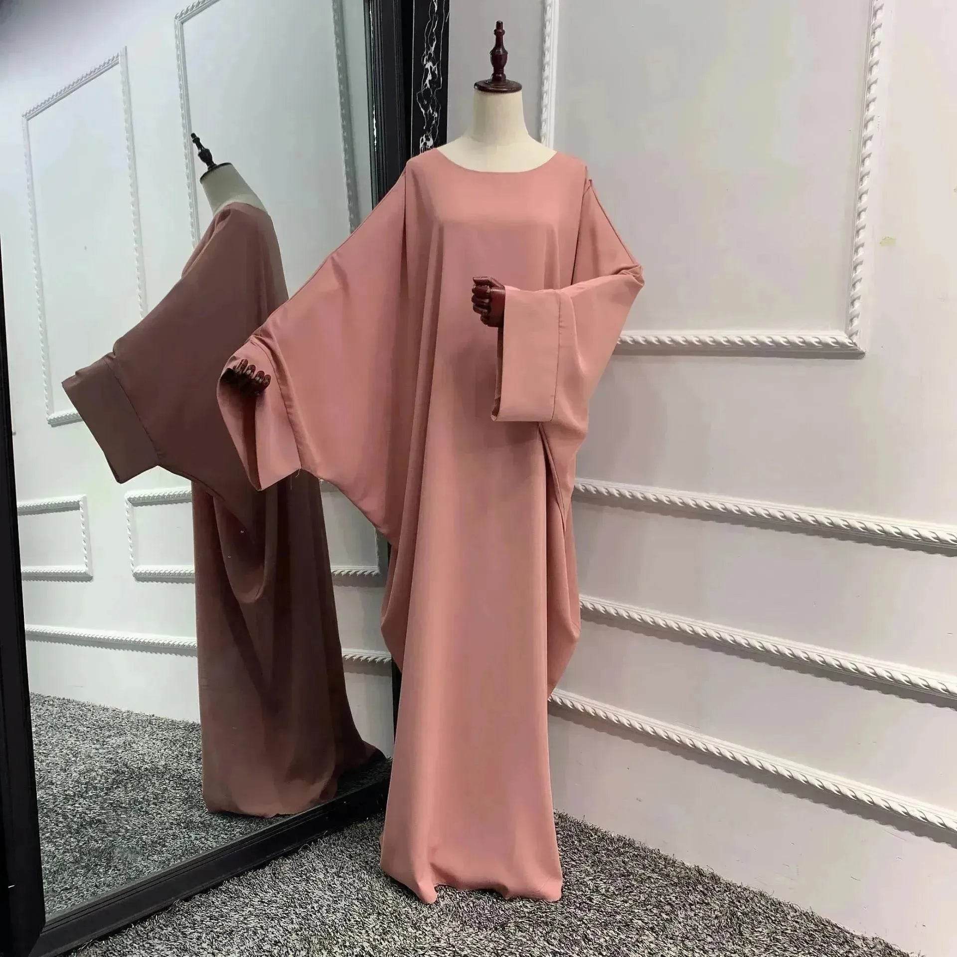 Modest Plain Abaya Dress for Arab Middle East Dubai Turkey Women Casual Everyday Kaftan Abaya