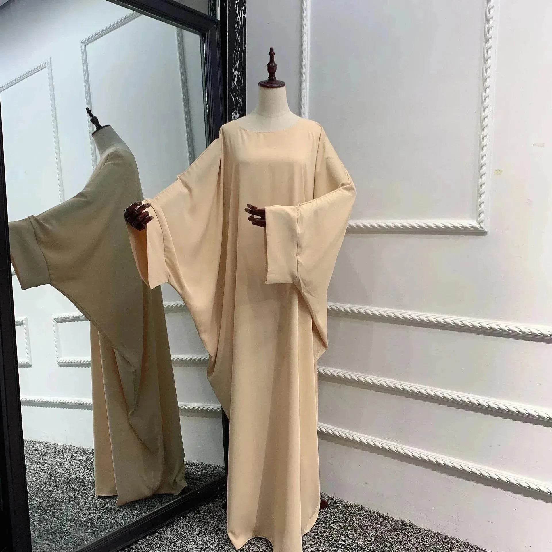 Modest Plain Abaya Dress for Arab Middle East Dubai Turkey Women Casual Everyday Kaftan Abaya