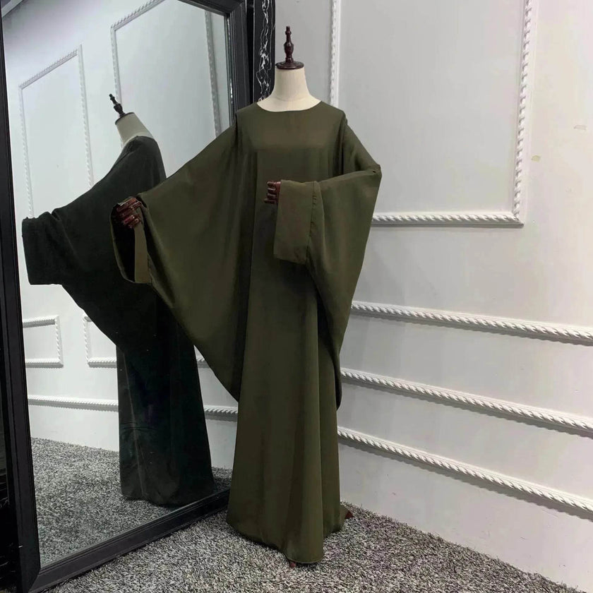 Modest Plain Abaya Dress for Arab Middle East Dubai Turkey Women Casual Everyday Kaftan Abaya