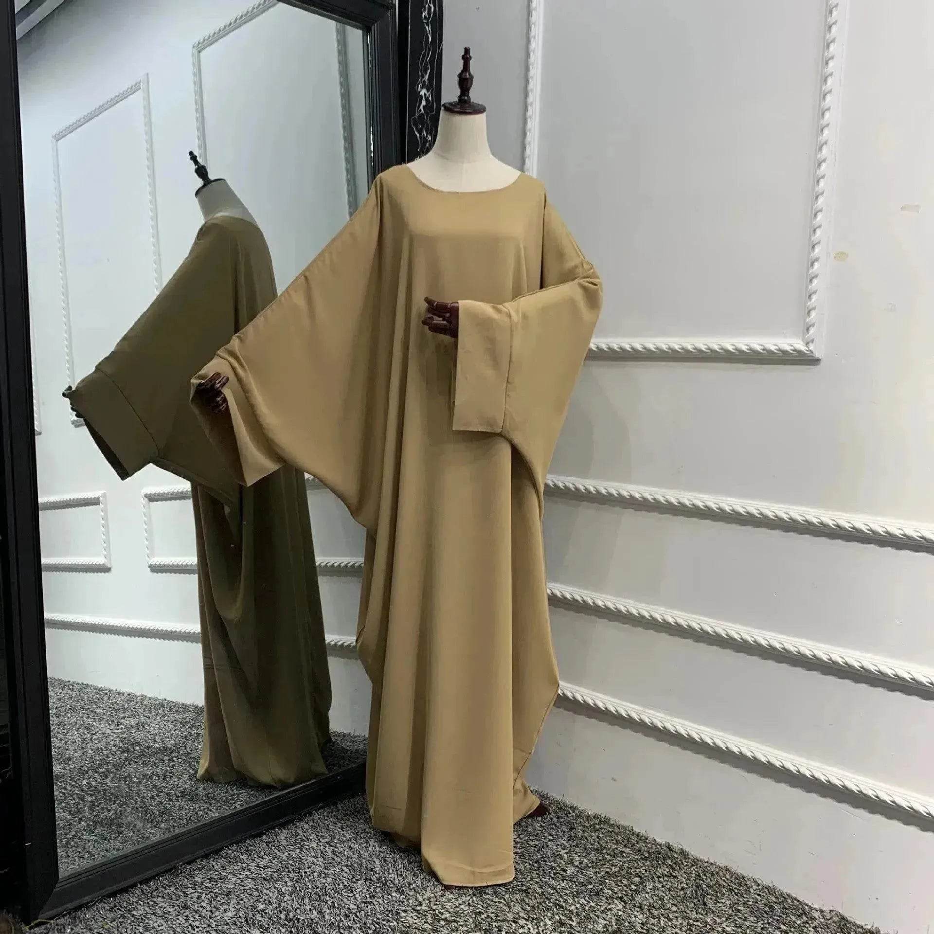 Modest Plain Abaya Dress for Arab Middle East Dubai Turkey Women Casual Everyday Kaftan Abaya