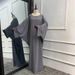 Modest Plain Abaya Dress for Arab Middle East Dubai Turkey Women Casual Everyday Kaftan Abaya