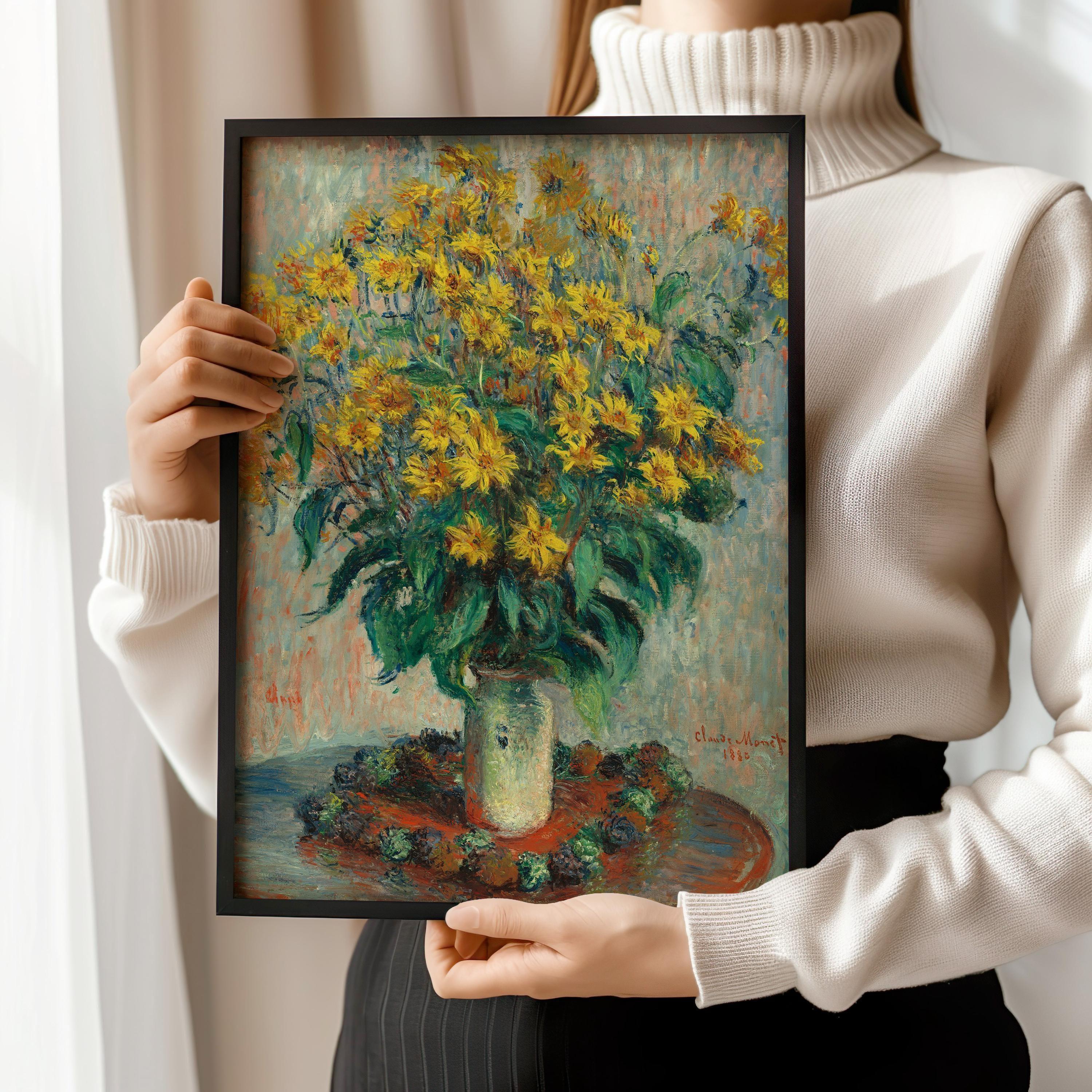 Monet Jerusalem Artichoke Flowers: Giclee Fine Art Print