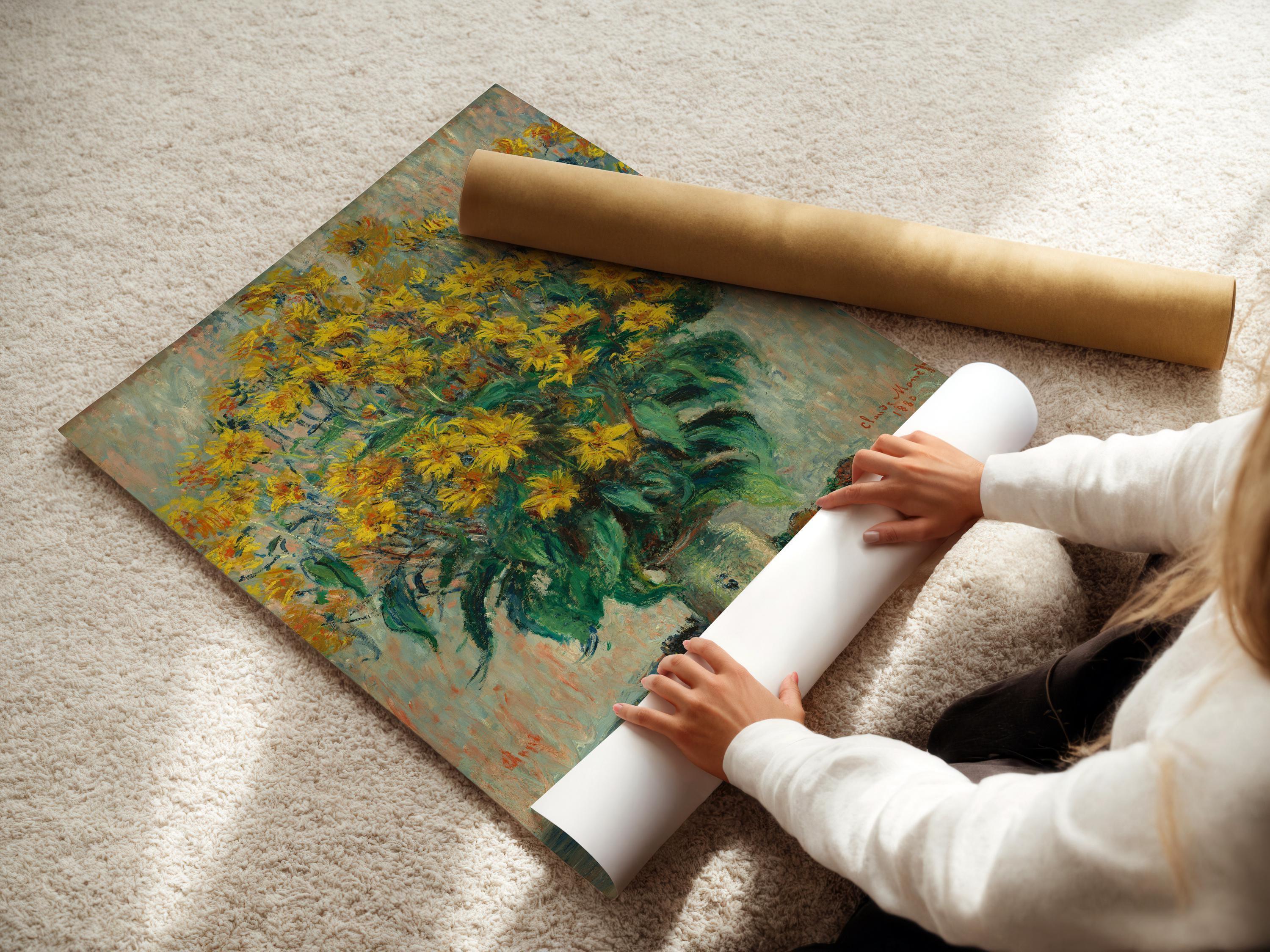 Monet Jerusalem Artichoke Flowers: Giclee Fine Art Print