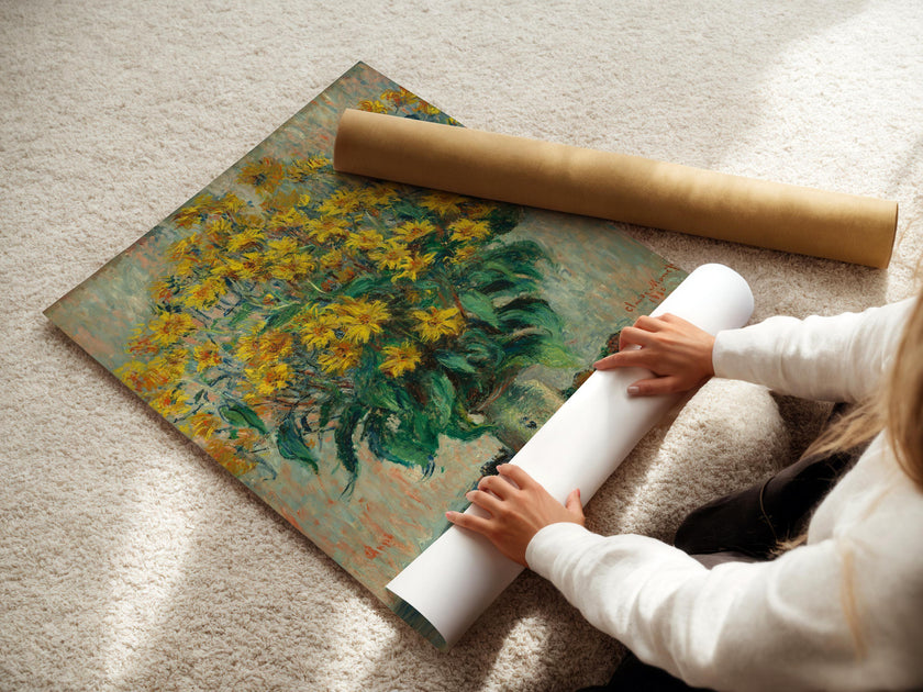 Monet Jerusalem Artichoke Flowers: Giclee Fine Art Print