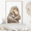 Baby Monkey and Mother Art Print
