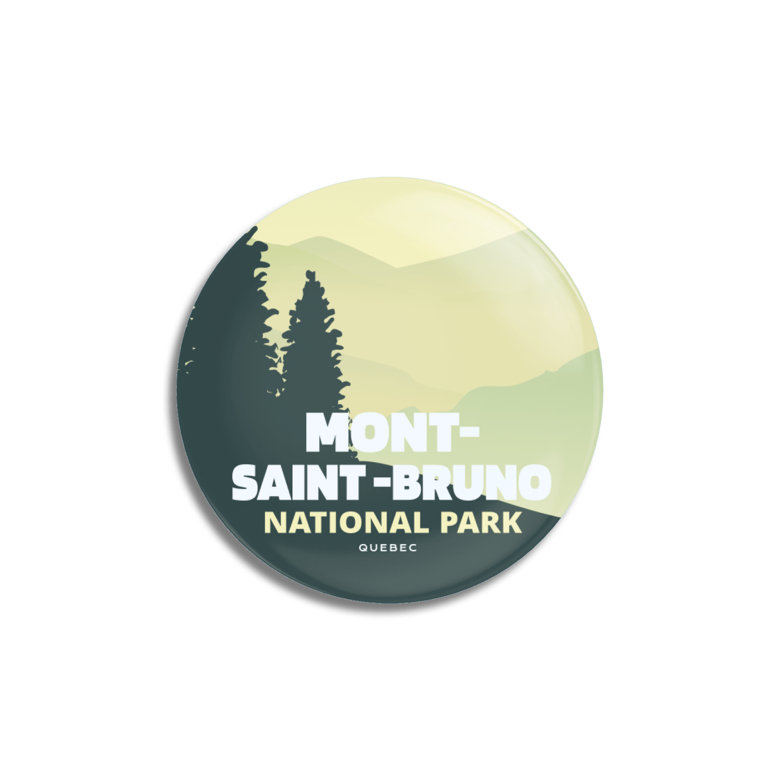 Mont-Saint-Bruno National Park of Quebec Pinback Button, Canada Parks