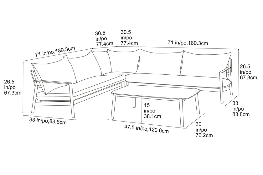 Monti 5-seater Sectional