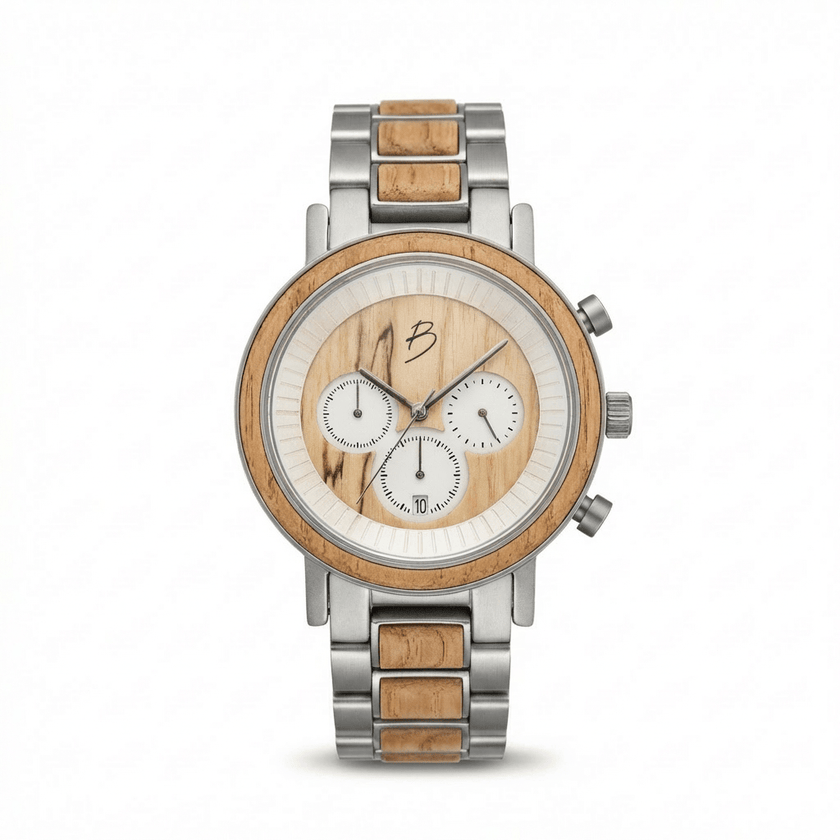 Montre Harrison en bois de baril de whisky recyclé