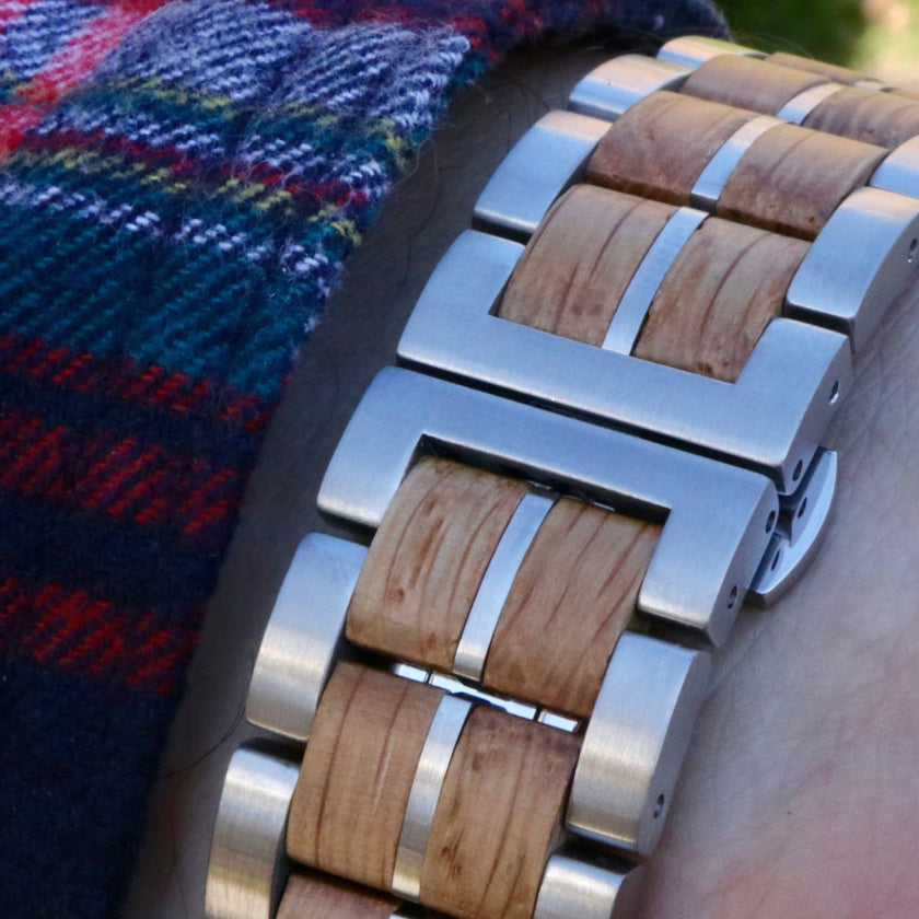 Montre Tompion en bois de baril de whisky recyclé