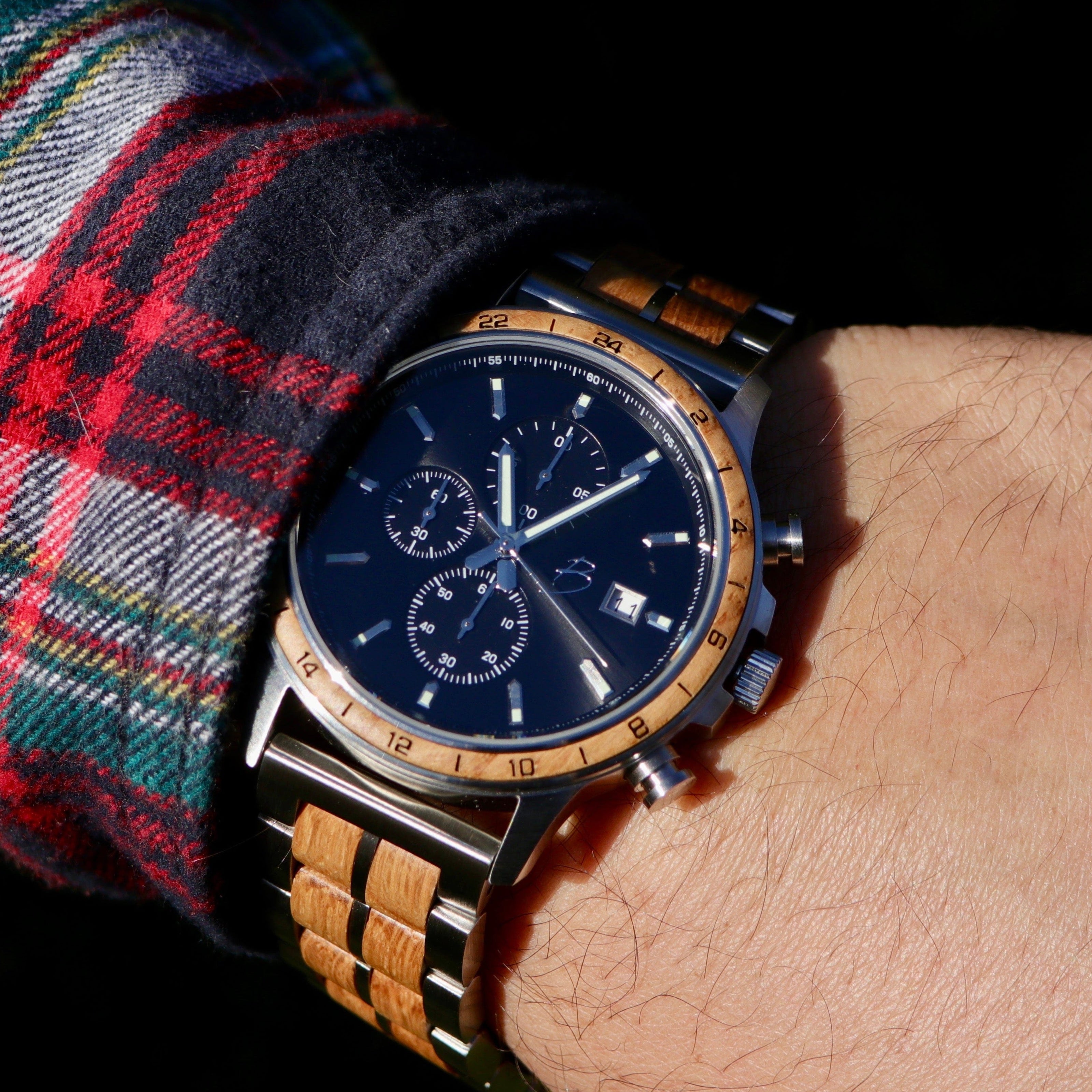 Montre Tompion en bois de baril de whisky recyclé