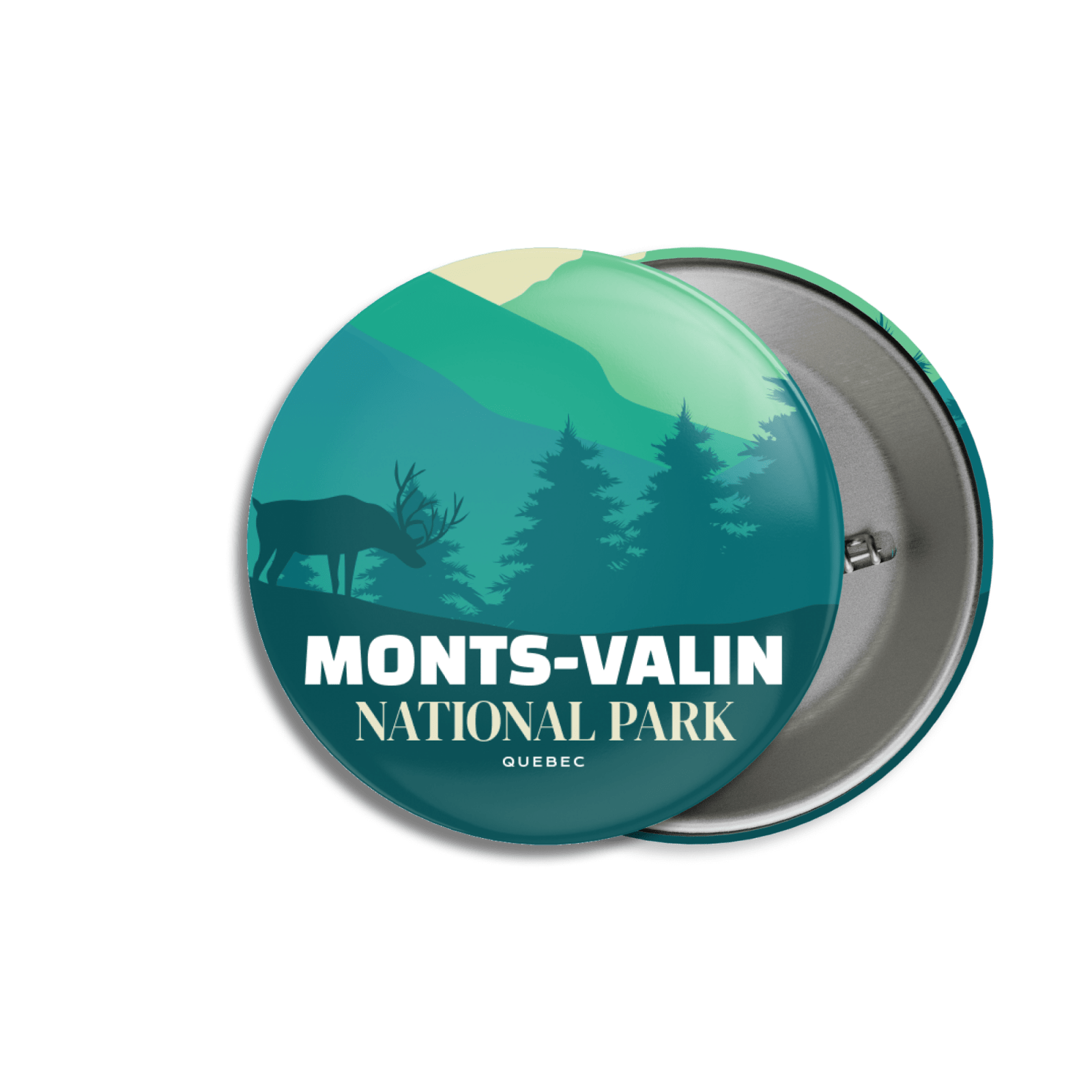 Monts-Valin National Park of Quebec Pinback Button, Canada Parks