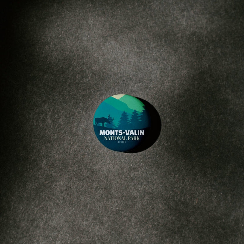 Monts-Valin National Park of Quebec Pinback Button, Canada Parks