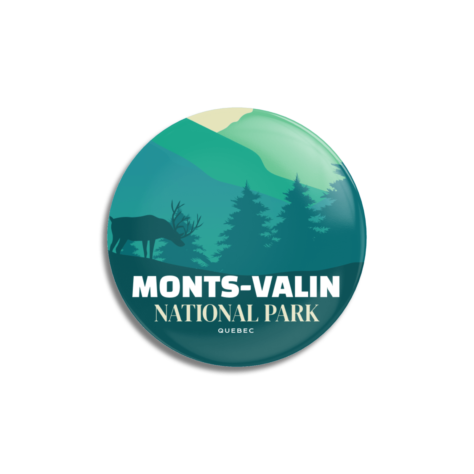 Monts-Valin National Park of Quebec Pinback Button, Canada Parks