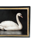 Moody Swan | Gold Beaded Black French Framed Art - 8