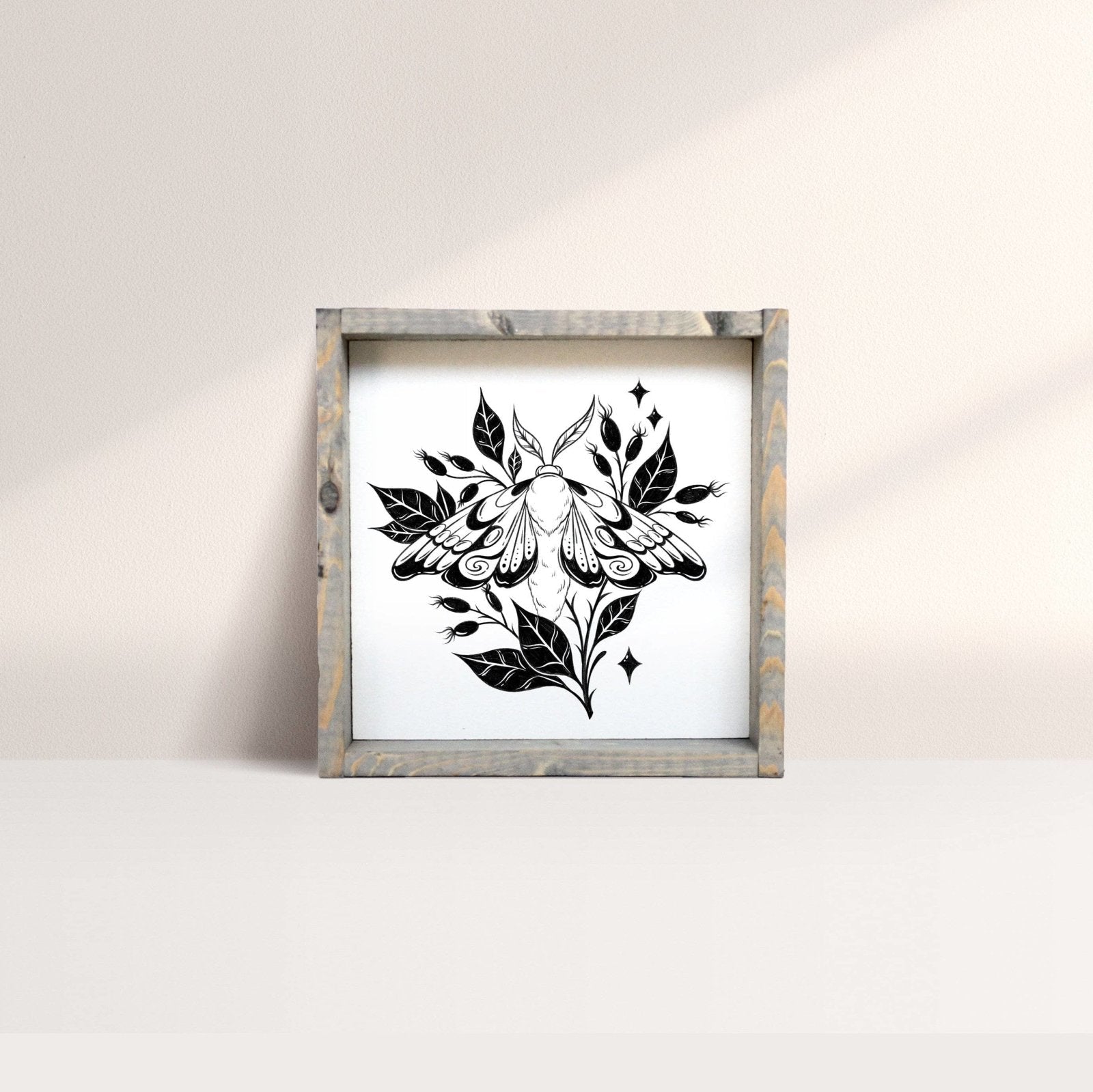 Moth Mini Wood Sign