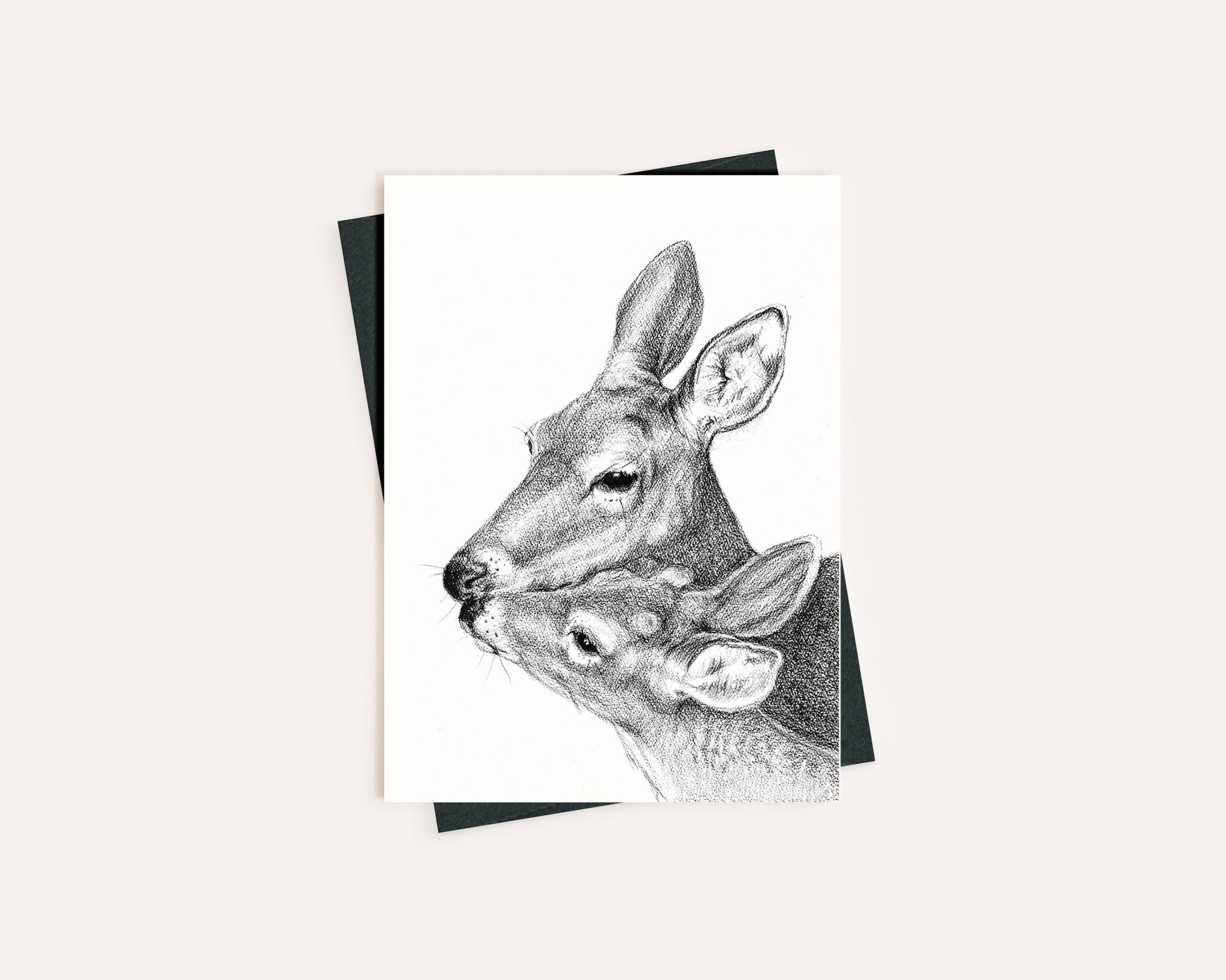 Mother and Baby Deer - Greeting Card