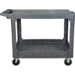 Flat-Shelf Utility Service Cart, 2 Tiers, 25-1/4