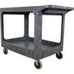 Flat-Shelf Utility Service Cart, 2 Tiers, 25-1/4