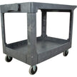 Flat-Shelf Utility Service Cart, 2 Tiers, 25-1/4