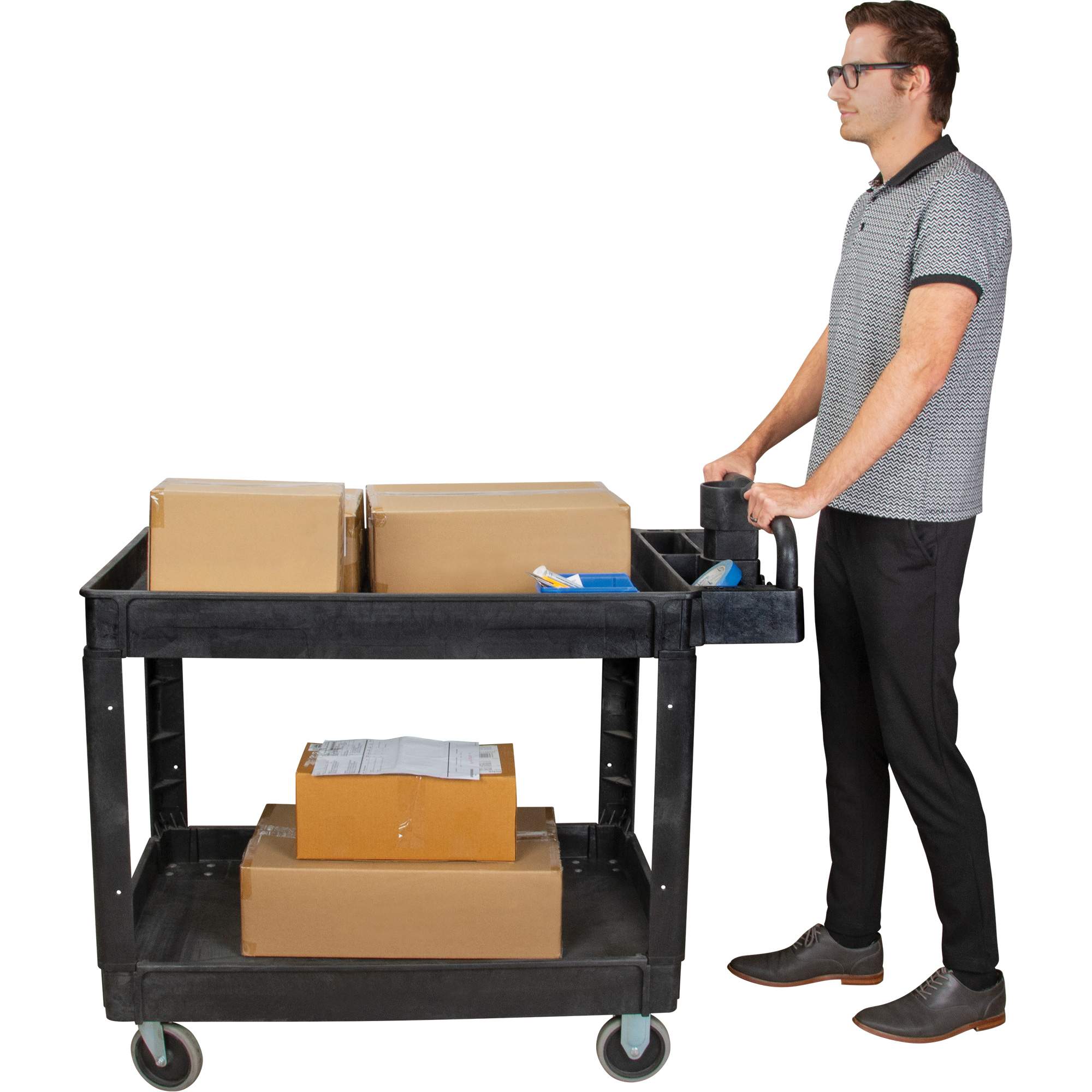 Utility Cart, 2 Tiers, 25-5/8