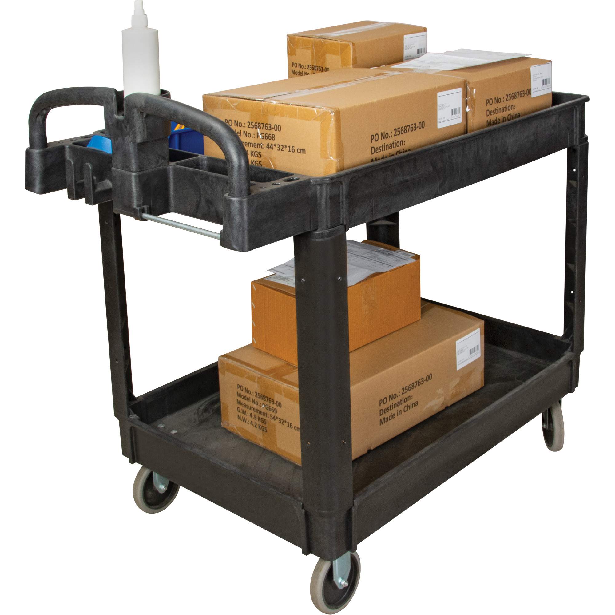 Utility Cart, 2 Tiers, 25-5/8