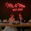 Mr & Mrs EST Neon Sign