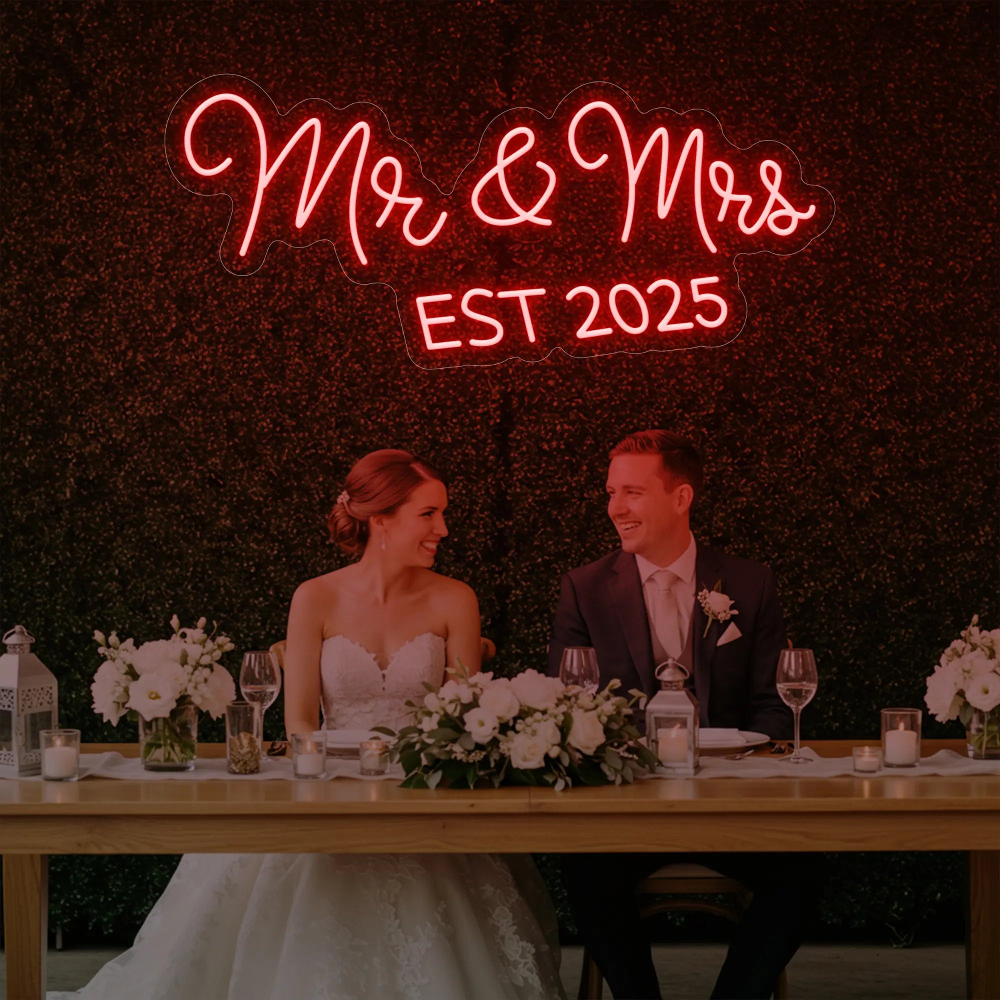 Mr & Mrs EST Neon Sign
