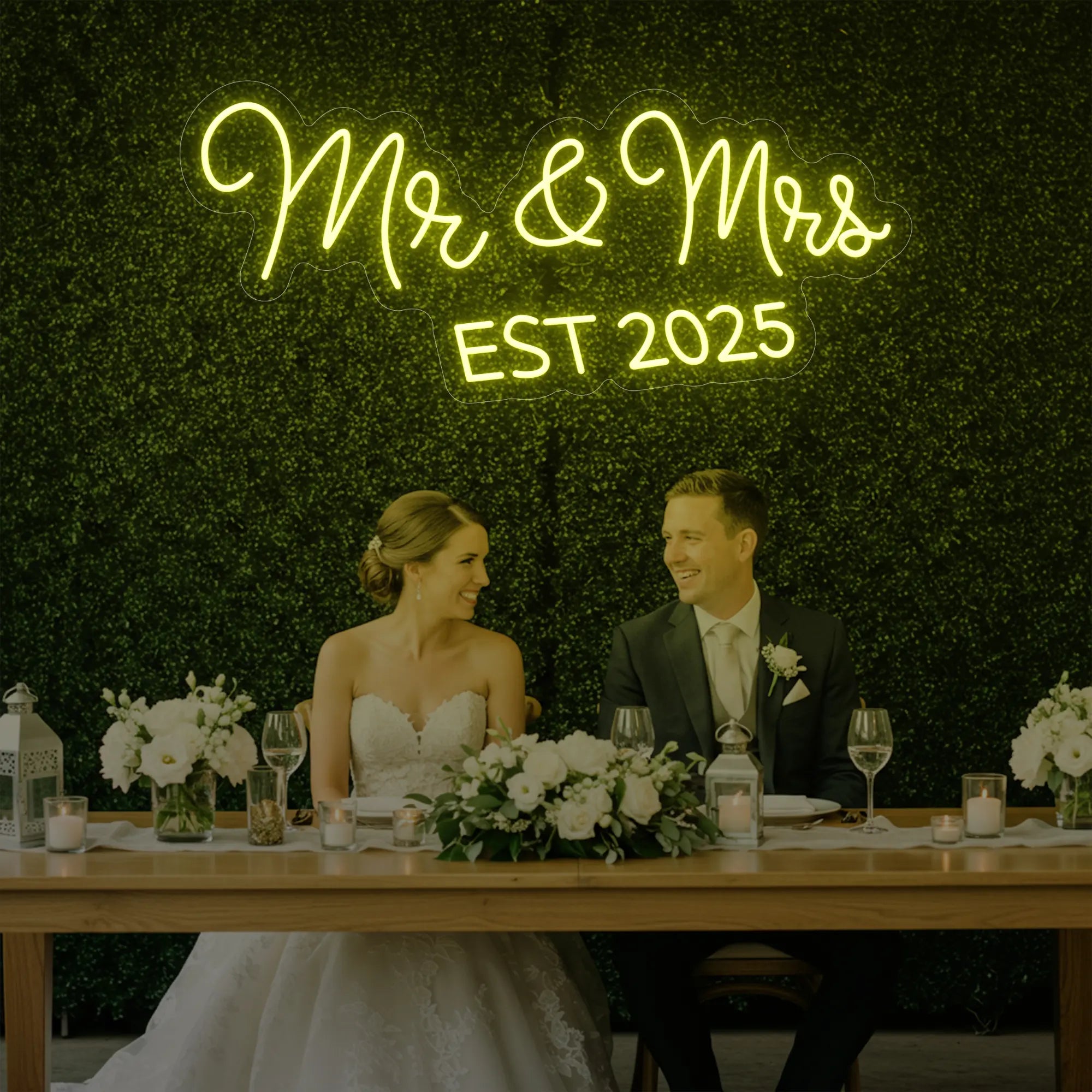 Mr & Mrs EST Neon Sign