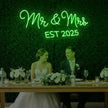 Mr & Mrs EST Neon Sign