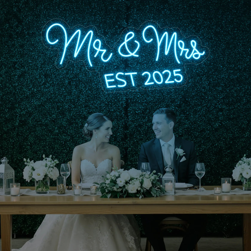 Mr & Mrs EST Neon Sign