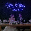 Mr & Mrs EST Neon Sign