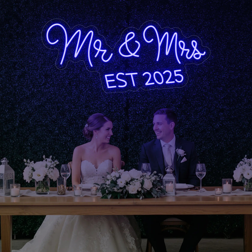 Mr & Mrs EST Neon Sign