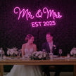 Mr & Mrs EST Neon Sign