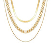Multi-Layer Thick Chain Stacking Necklace Personality Three-Layer Clavicle Chain Gold Necklace for Women