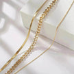 Multi-Layer Thick Chain Stacking Necklace Personality Three-Layer Clavicle Chain Gold Necklace for Women