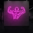 Muscle Man flexing his entire body from torso up LED Neon Sign